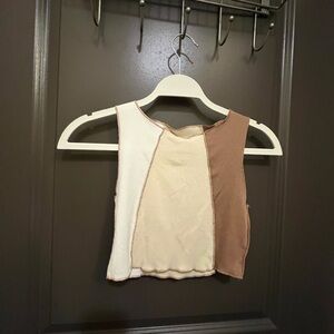 Colorblock Sleeveless Crop Top